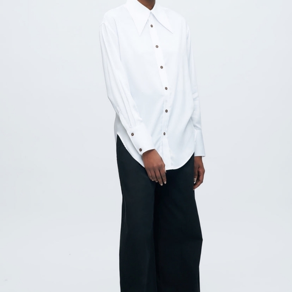 Kotn Tops - Kotn Point Collar Shirt - White